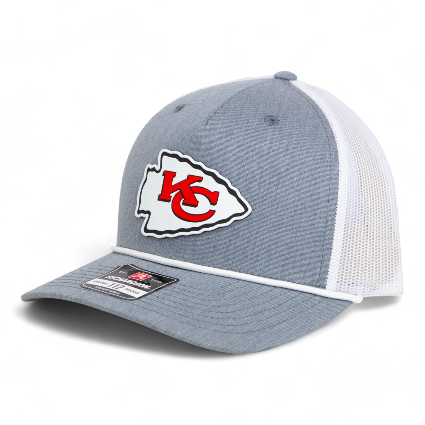 Kansas City Chiefs 3D Snapback Trucker Rope Hat- Heather Grey/ White