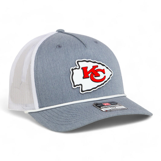 Kansas City Chiefs 3D Snapback Trucker Rope Hat- Heather Grey/ White