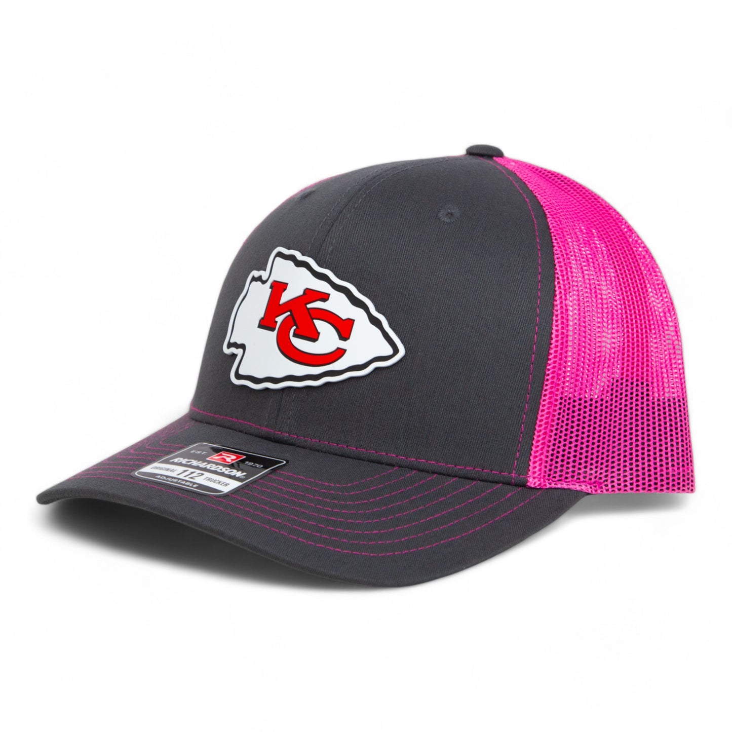 Kansas City Chiefs 3D Snapback Trucker Hat- Charcoal/ Hot Pink