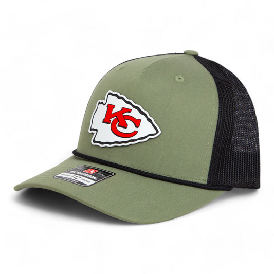 Kansas City Chiefs 3D Snapback Trucker Rope Hat- Loden/ Black