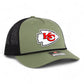 Kansas City Chiefs 3D Snapback Trucker Rope Hat- Loden/ Black