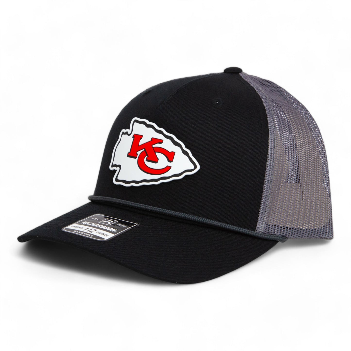 Kansas City Chiefs 3D Snapback Trucker Rope Hat- Black/ Charcoal