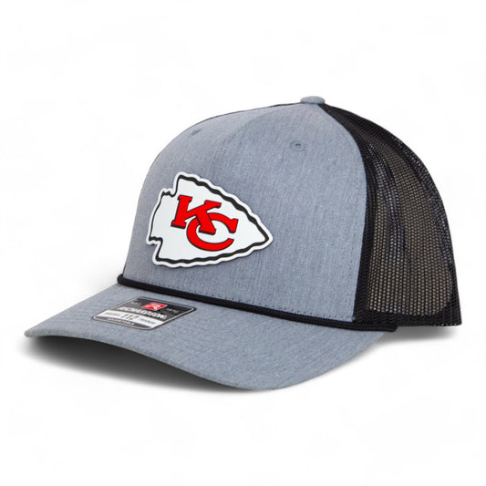 Kansas City Chiefs 3D Snapback Trucker Rope Hat- Heather Grey/ Black