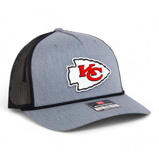 Kansas City Chiefs 3D Snapback Trucker Rope Hat- Heather Grey/ Black