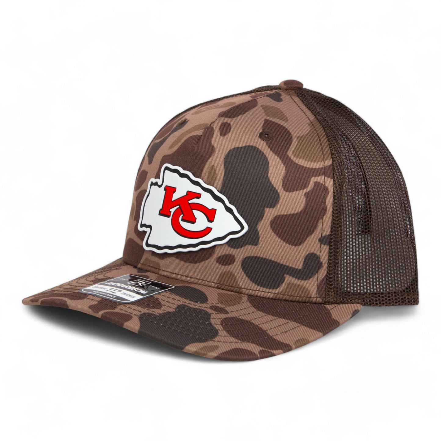 Kansas City Chiefs 3D Snapback Trucker Hat- Bark Duck Camo/ Brown