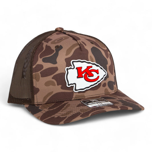 Kansas City Chiefs 3D Snapback Trucker Hat- Bark Duck Camo/ Brown