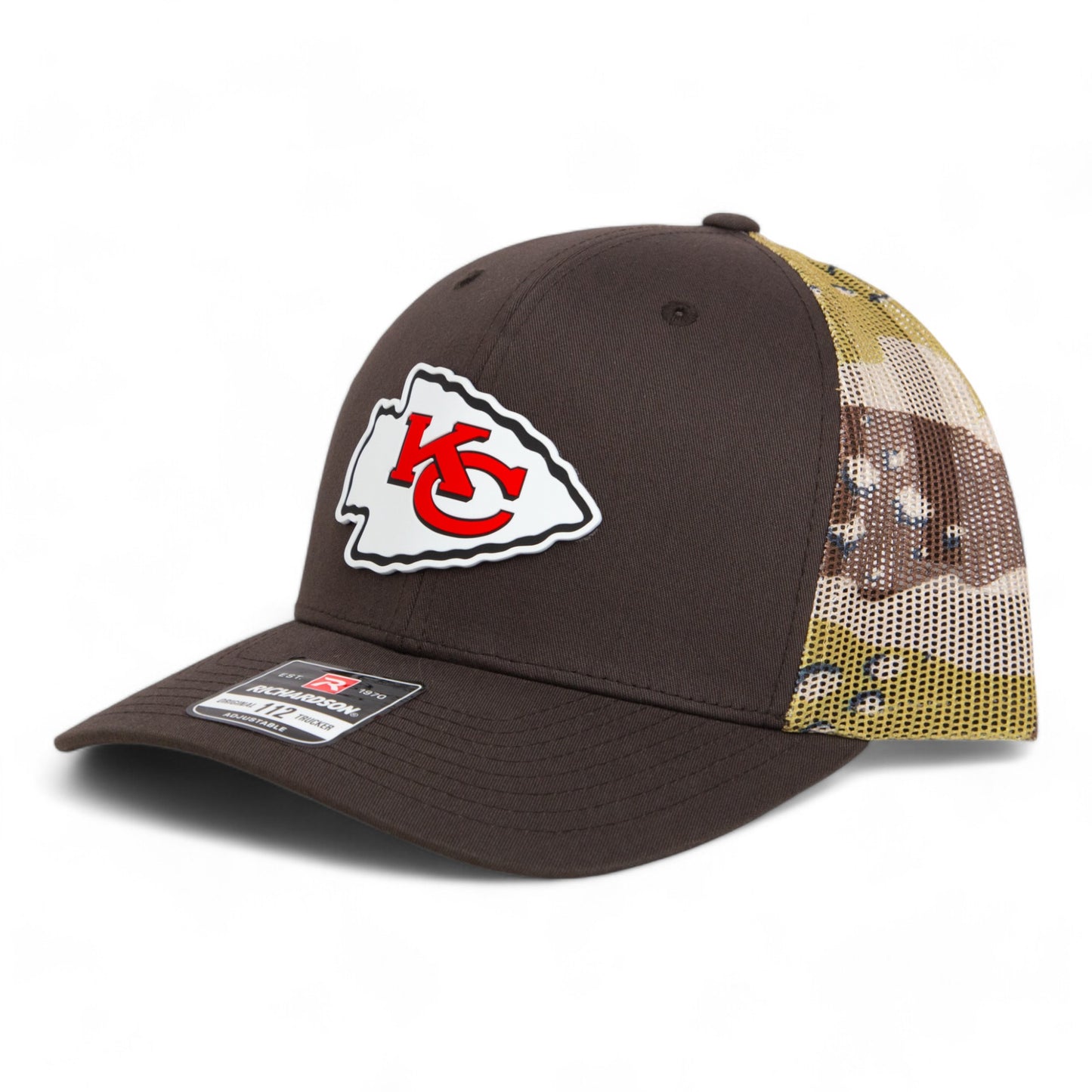 Kansas City Chiefs 3D Snapback Trucker Hat- Brown/ Desert Camo