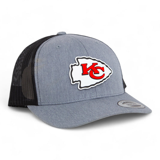 Kansas City Chiefs 3D YP Snapback Trucker Hat- Heather Grey/ Black