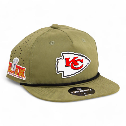 Kansas City Chiefs Super Bowl LIX 3D Perforated Rope Hat- Loden/ Black