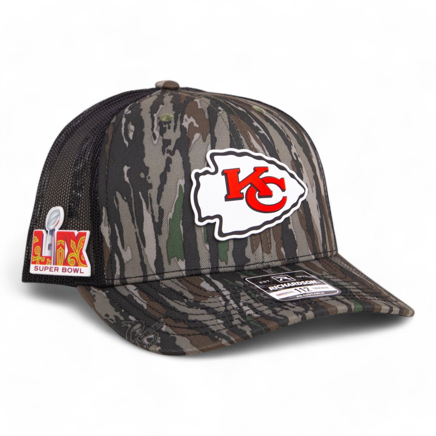 Kansas City Chiefs Super Bowl LIX 3D Snapback Trucker Hat- Realtree Original/ Black