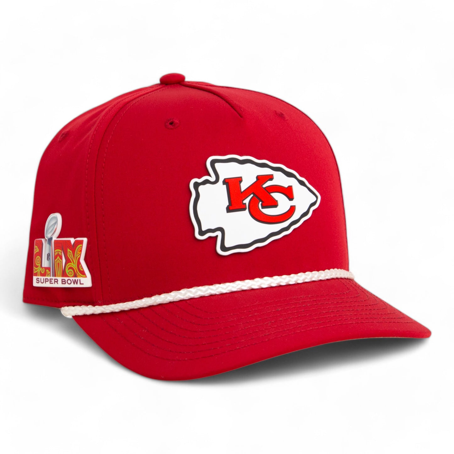 Kansas City Chiefs Super Bowl LIX 3D Snapback Rope Hat- Red/ White