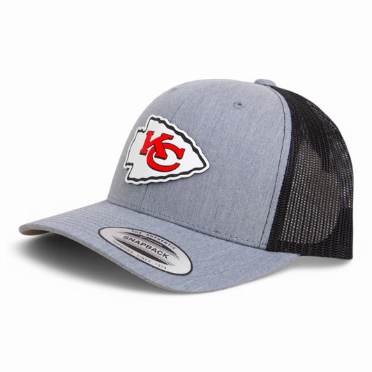 Kansas City Chiefs Super Bowl LIX 3D YP Snapback Trucker Hat- Heather Grey/ Black