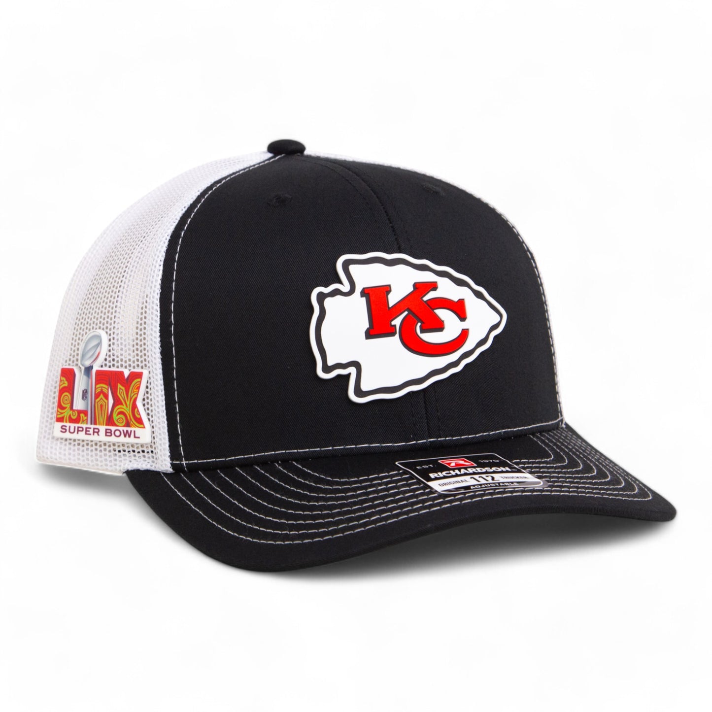 Kansas City Chiefs Super Bowl LIX 3D Snapback Trucker Hat- Black/ White