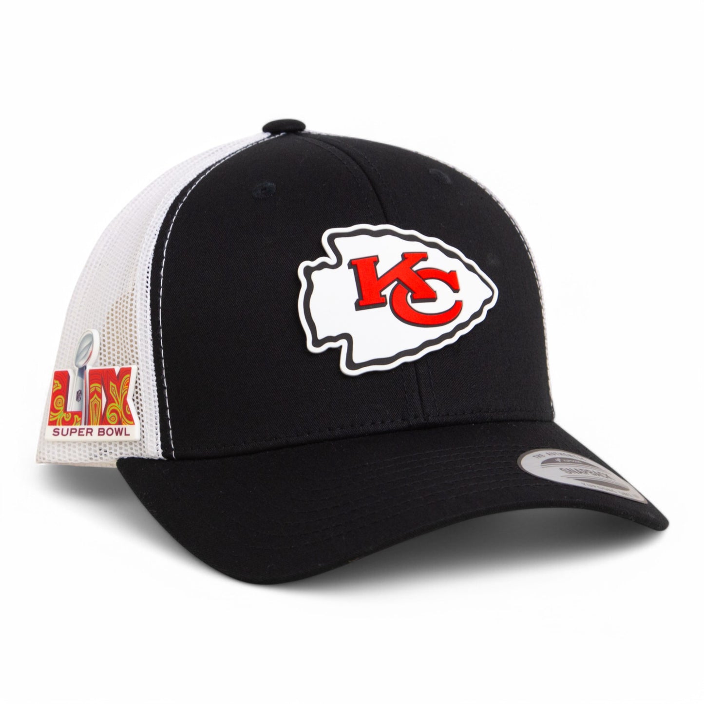 Kansas City Chiefs Super Bowl LIX 3D YP Snapback Trucker Hat- Black/ White