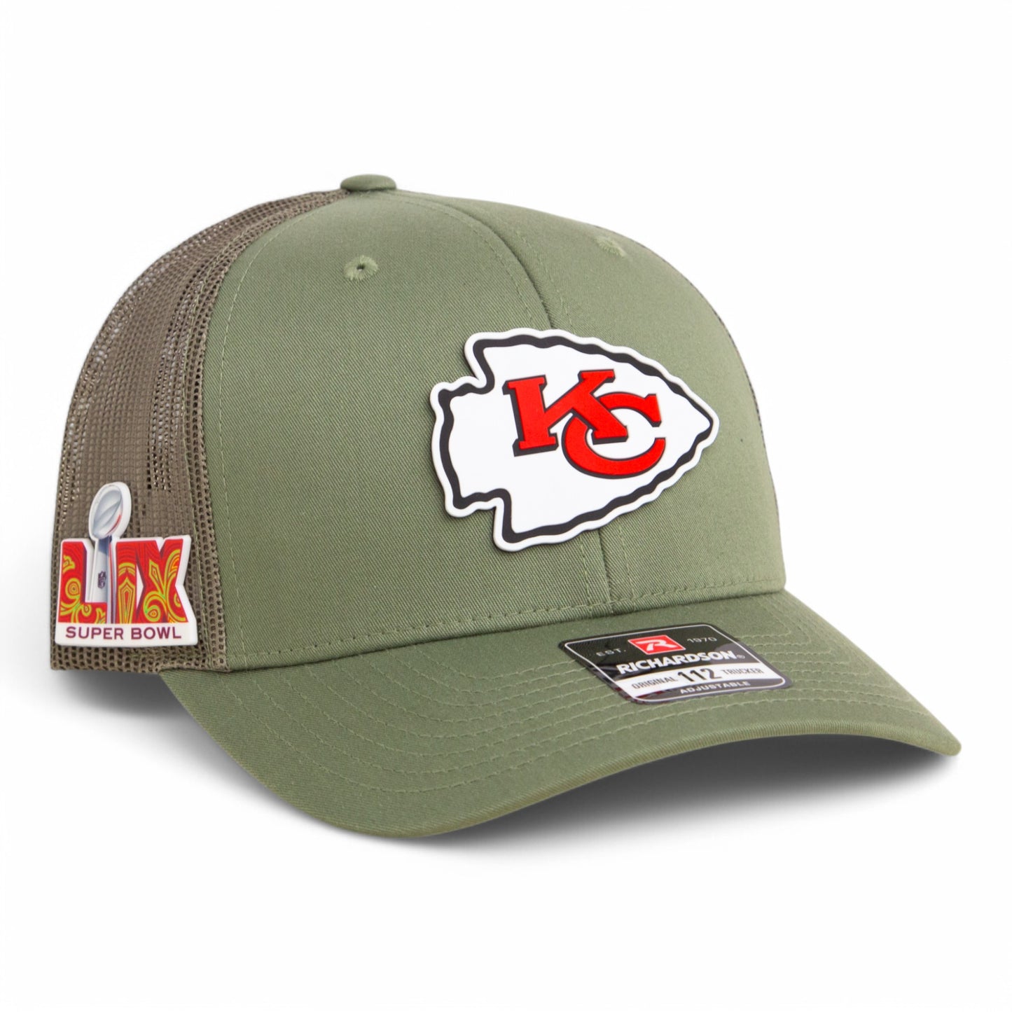 Kansas City Chiefs Super Bowl LIX 3D Snapback Trucker Hat- Loden Green