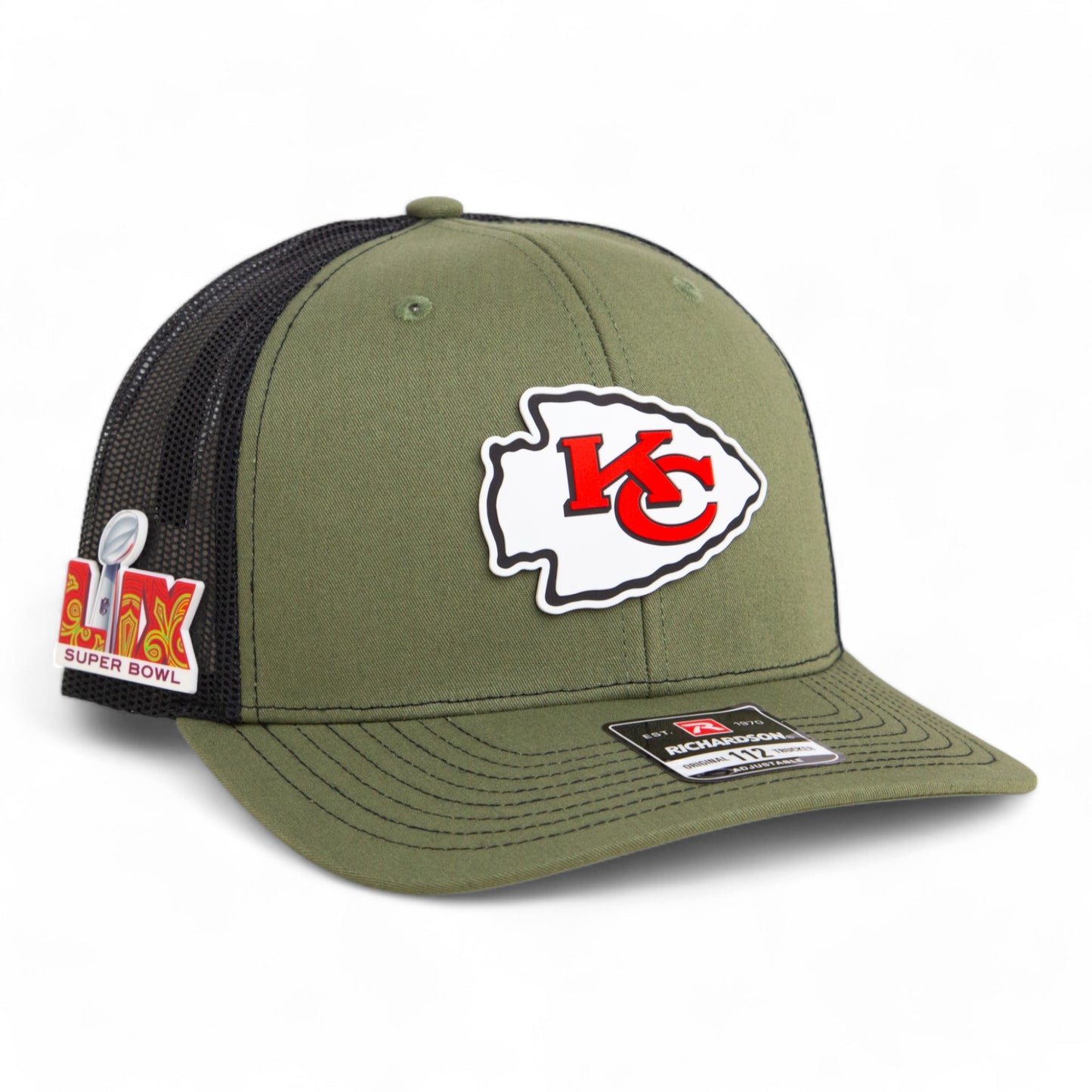 Kansas City Chiefs Super Bowl LIX 3D Snapback Trucker Hat- Loden/ Black