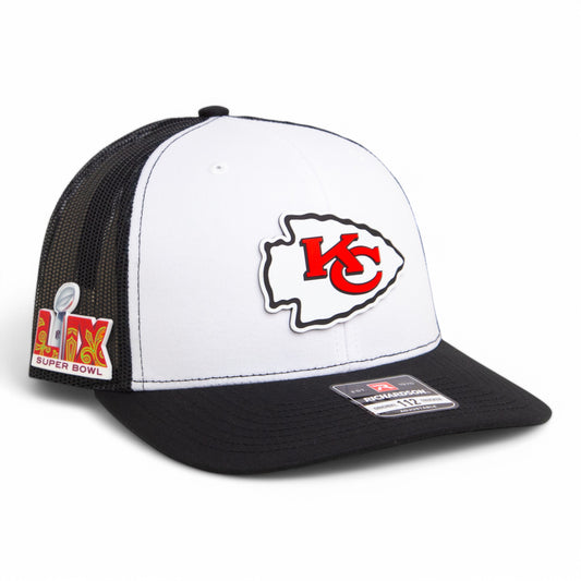 Kansas City Chiefs Super Bowl LIX 3D Snapback Trucker Hat- White/ Black