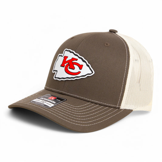 Kansas City Chiefs Super Bowl LIX 3D Snapback Trucker Hat- Chocolate Chip/ Birch