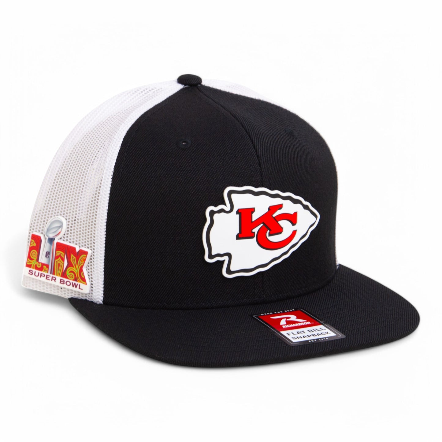 Kansas City Chiefs Super Bowl LIX 3D Wool Blend Flat Bill Hat- Black/ White