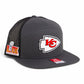 Kansas City Chiefs Super Bowl LIX 3D Snapback Seven-Panel Trucker Hat- Charcoal/ Black