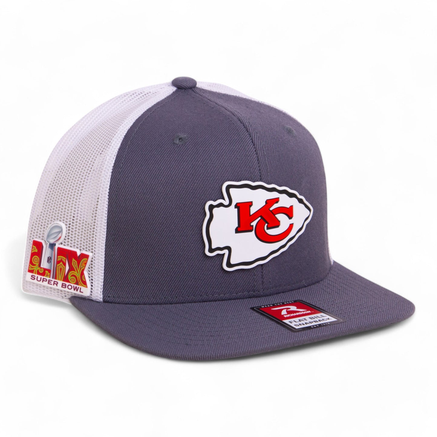 Kansas City Chiefs Super Bowl LIX 3D Wool Blend Flat Bill Hat- Charcoal/ White