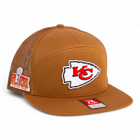 Kansas City Chiefs Super Bowl LIX 3D Snapback Seven-Panel Trucker Hat- Caramel