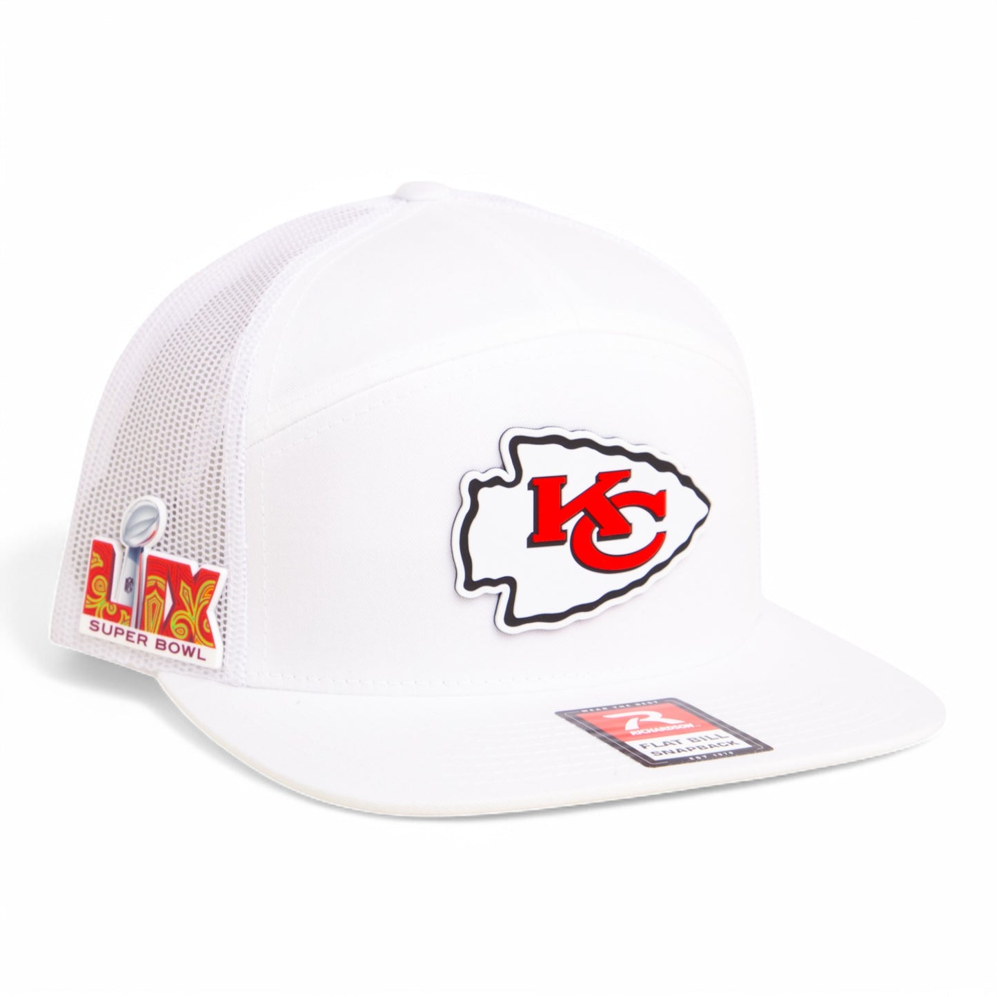 Kansas City Chiefs Super Bowl LIX 3D Snapback Seven-Panel Trucker Hat- White