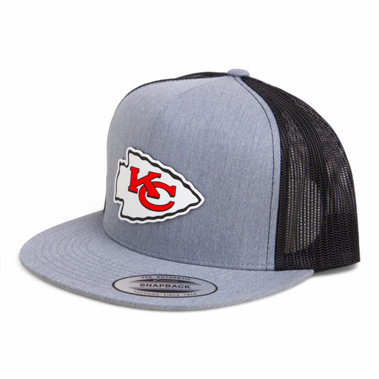 Kansas City Chiefs Super Bowl LIX 3D YP Snapback Flat Bill Trucker Hat- Heather Grey/ Black