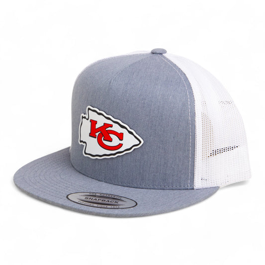 Kansas City Chiefs Super Bowl LIX 3D YP Snapback Flat Bill Trucker Hat- Heather Grey/ White