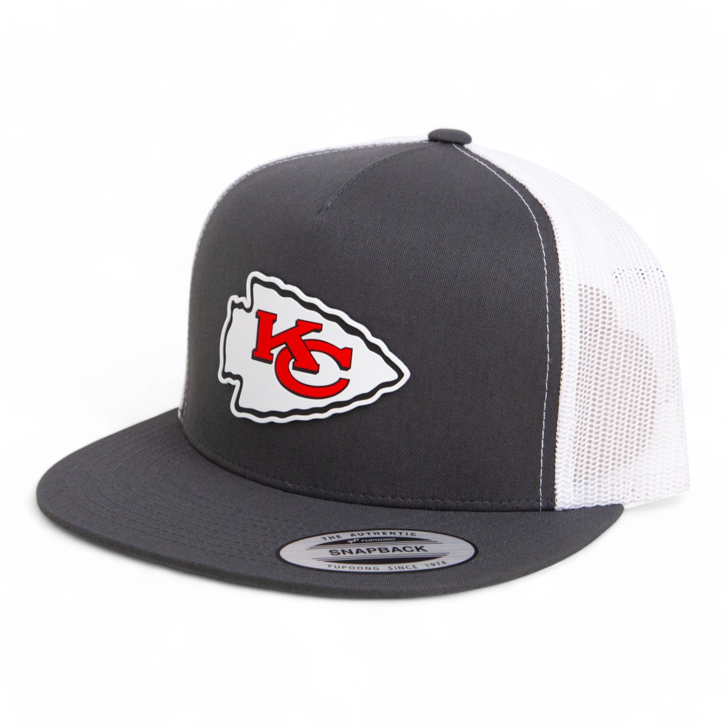 Kansas City Chiefs Super Bowl LIX 3D YP Snapback Flat Bill Trucker Hat- Charcoal/ White