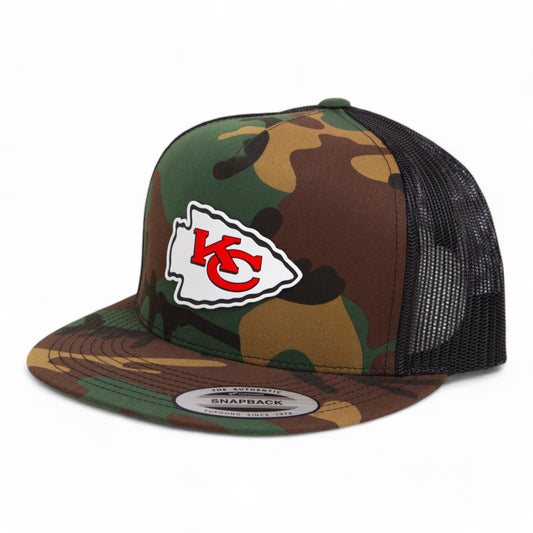 Kansas City Chiefs Super Bowl LIX 3D YP Snapback Flat Bill Trucker Hat- Army Camo/ Black