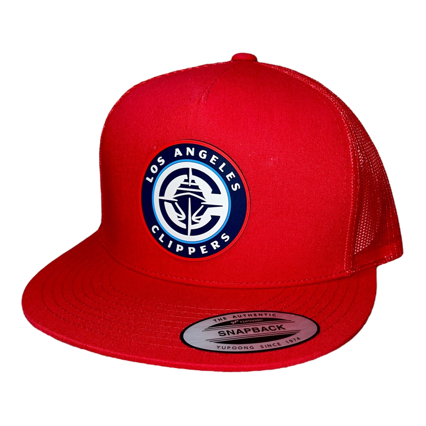 LA Clippers 3D YP Snapback Flat Bill Trucker Hat- Red