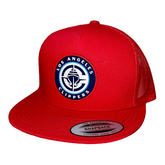 LA Clippers 3D YP Snapback Flat Bill Trucker Hat- Red