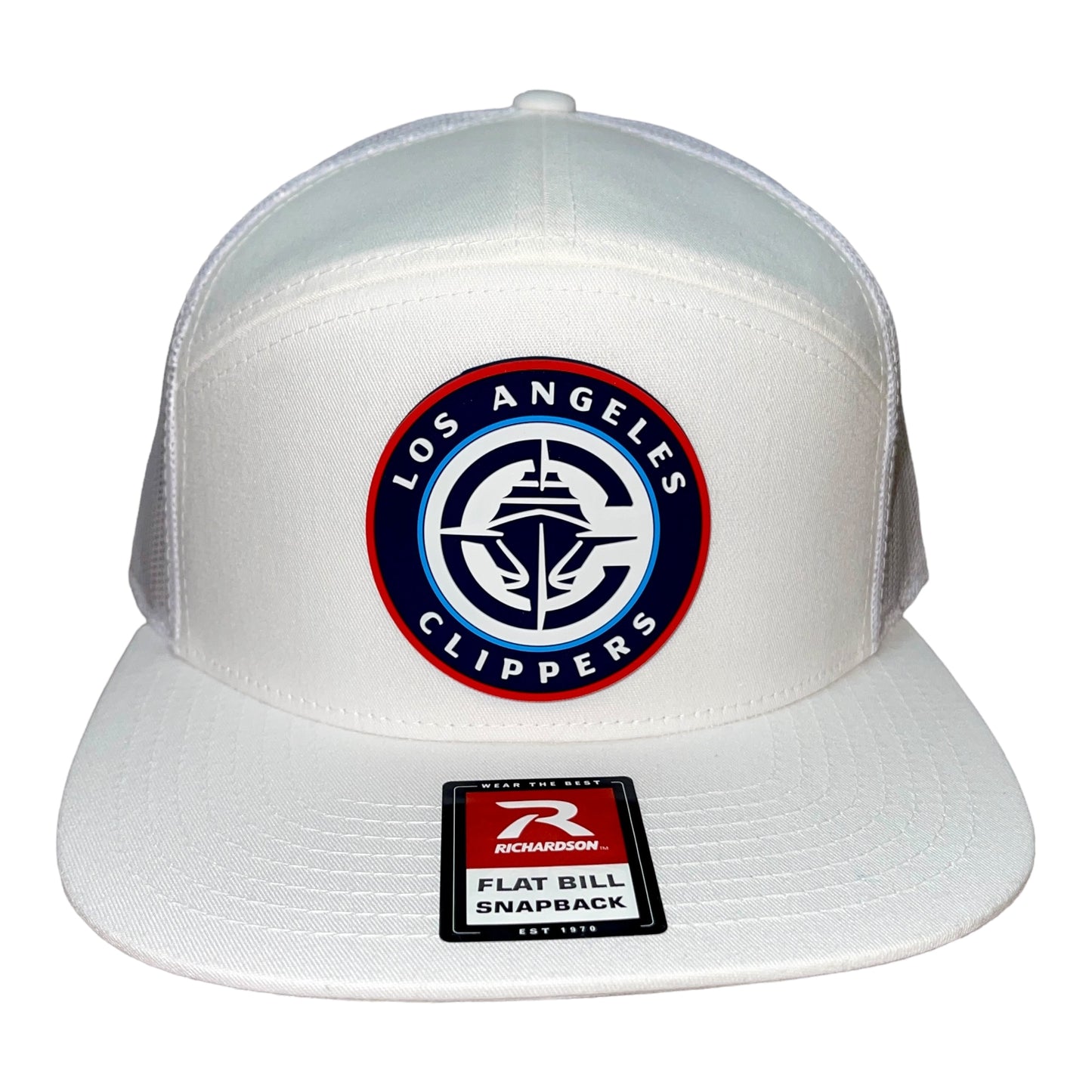 LA Clippers 3D Snapback Seven-Panel Trucker Hat- White