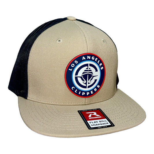 LA Clippers 3D Wool Blend Flat Bill Hat- Tan/ Black