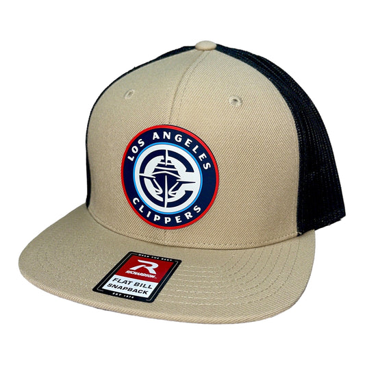 LA Clippers 3D Wool Blend Flat Bill Hat- Tan/ Black