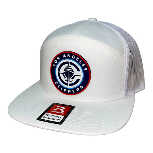 LA Clippers 3D Snapback Seven-Panel Trucker Hat- White