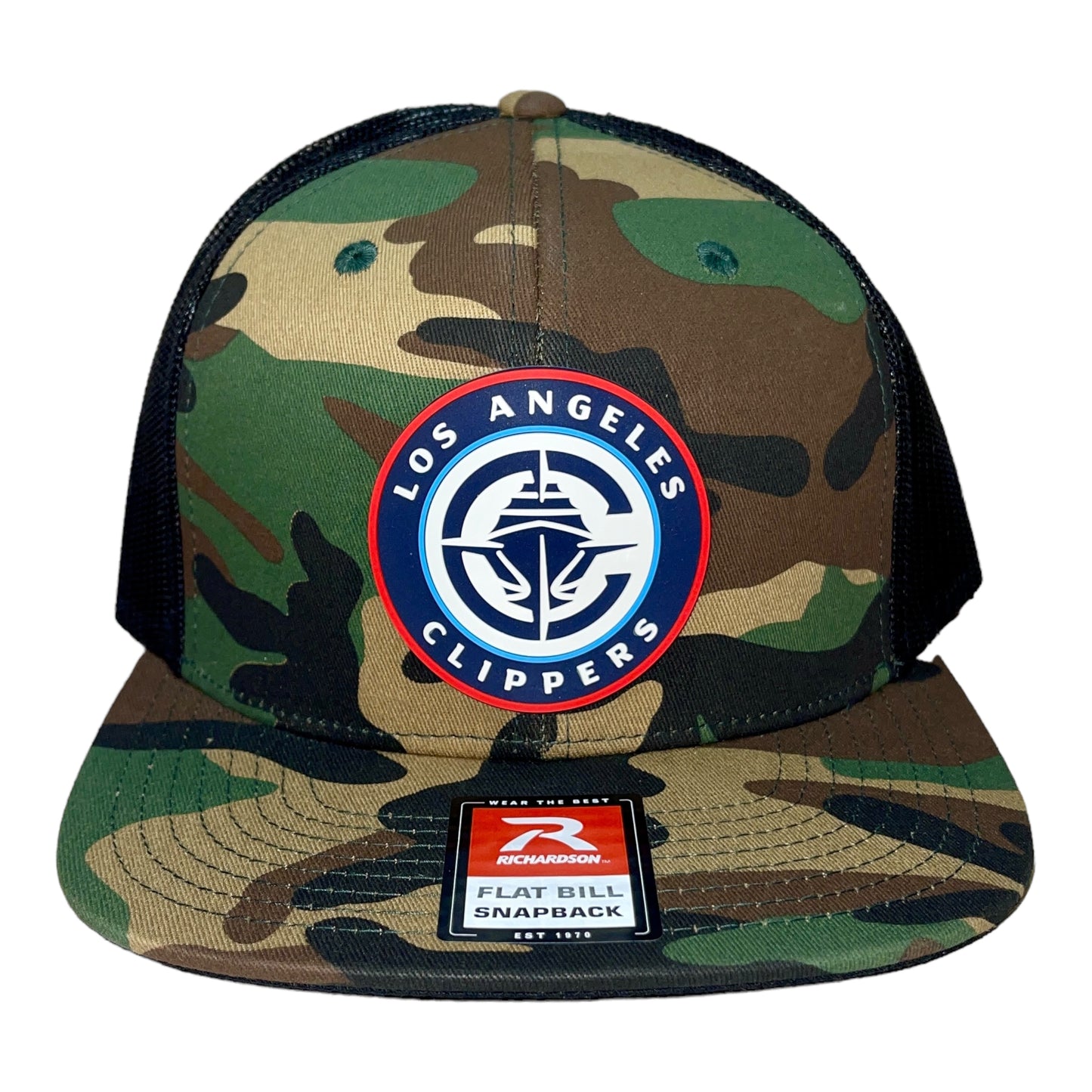 LA Clippers 3D Wool Blend Flat Bill Hat- Army Camo/ Black