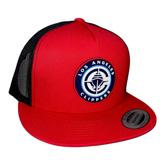 LA Clippers 3D YP Snapback Flat Bill Trucker Hat- Red/ Black