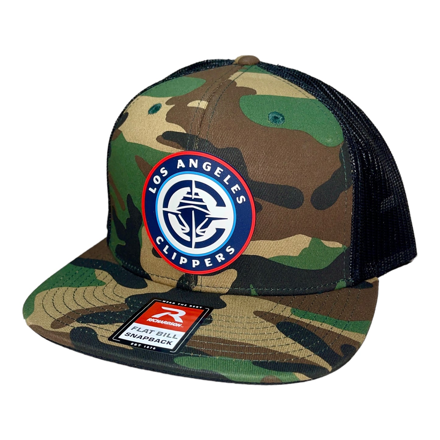 LA Clippers 3D Wool Blend Flat Bill Hat- Army Camo/ Black