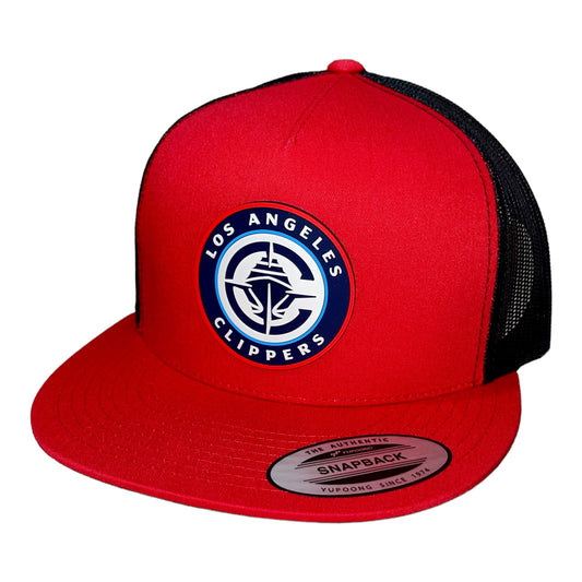 LA Clippers 3D YP Snapback Flat Bill Trucker Hat- Red/ Black