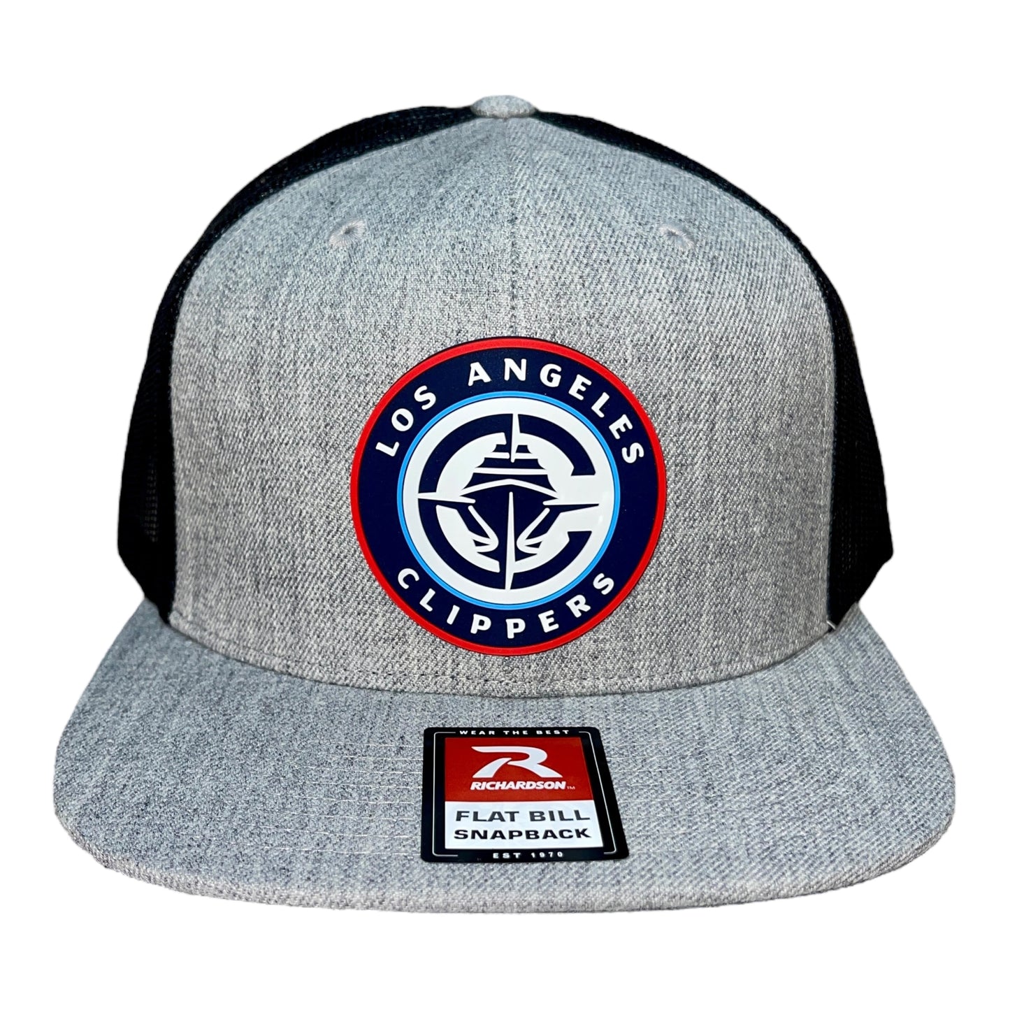 LA Clippers 3D Wool Blend Flat Bill Hat- Heather Grey/ Black