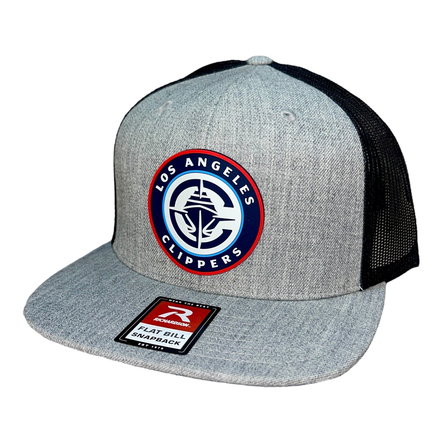 LA Clippers 3D Wool Blend Flat Bill Hat- Heather Grey/ Black