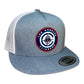 LA Clippers 3D YP Snapback Flat Bill Trucker Hat- Heather Grey/ White