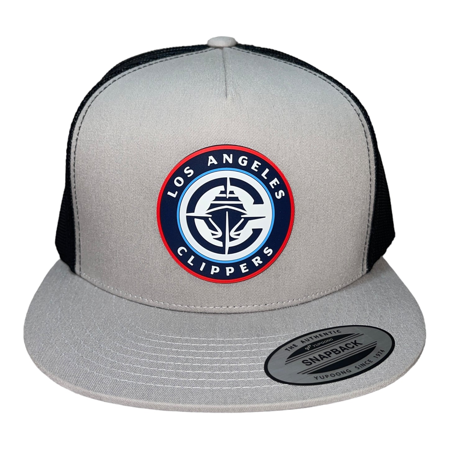 LA Clippers 3D YP Snapback Flat Bill Trucker Hat- Silver/ Black