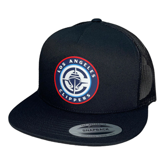 LA Clippers 3D YP Snapback Flat Bill Trucker Hat- Black