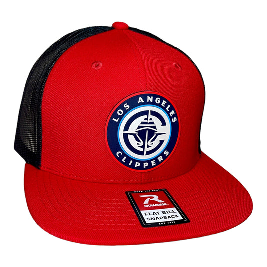 LA Clippers 3D Wool Blend Flat Bill Hat- Red/ Black