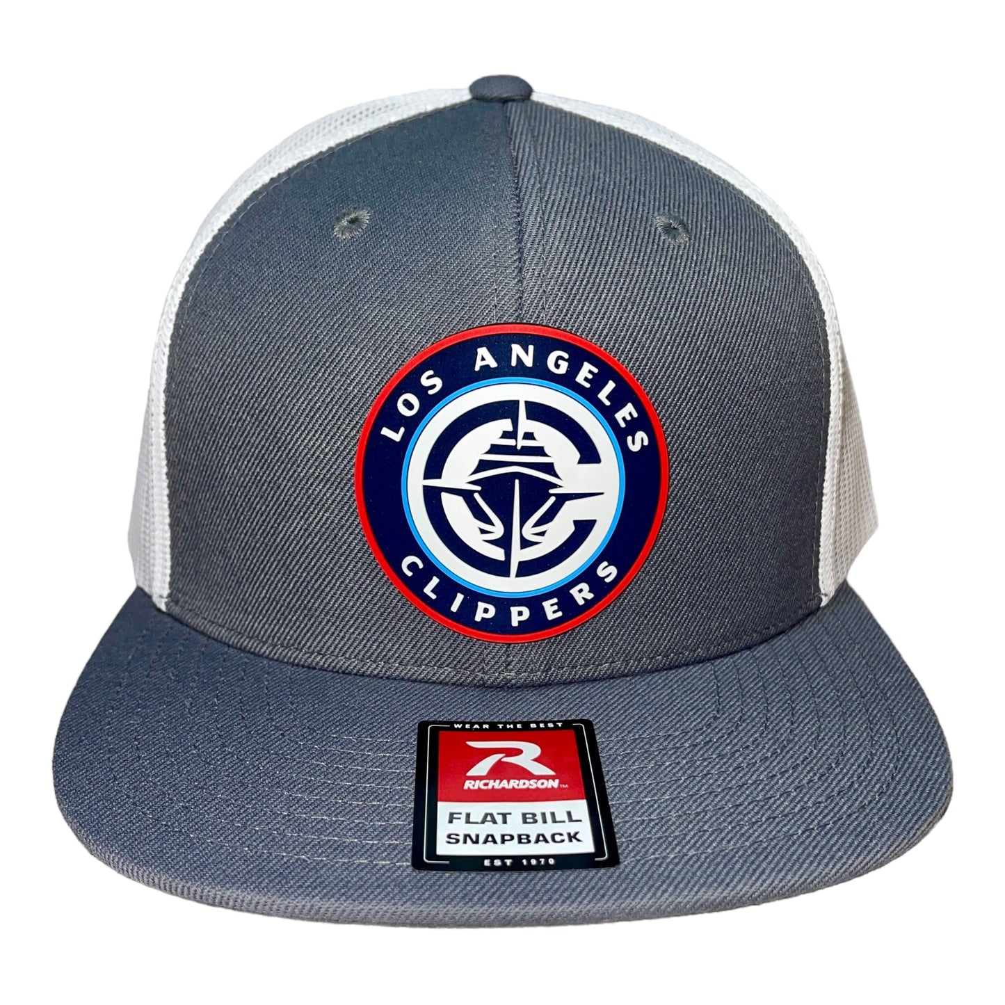 LA Clippers 3D Wool Blend Flat Bill Hat- Charcoal/ White