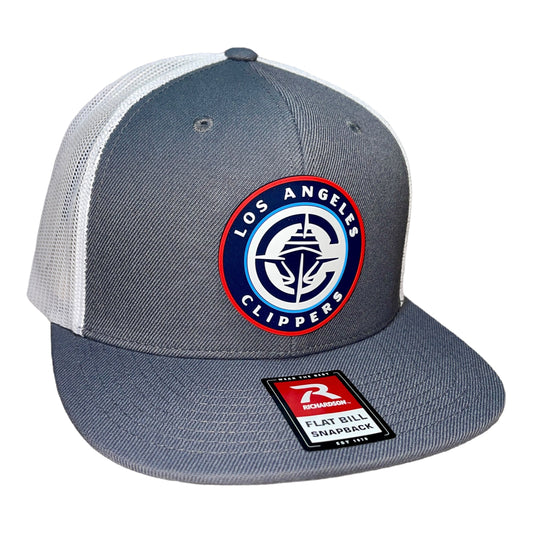 LA Clippers 3D Wool Blend Flat Bill Hat- Charcoal/ White