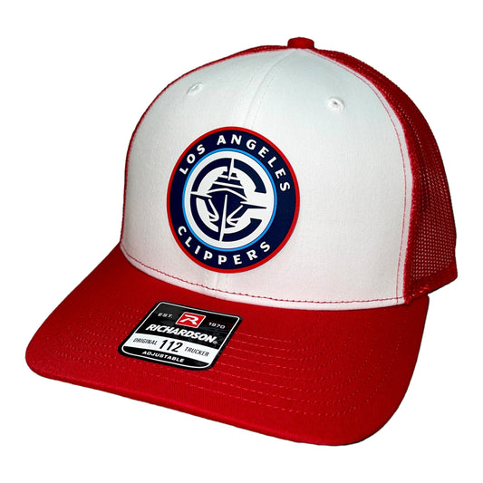 LA Clippers 3D Snapback Trucker Hat- White/ Red